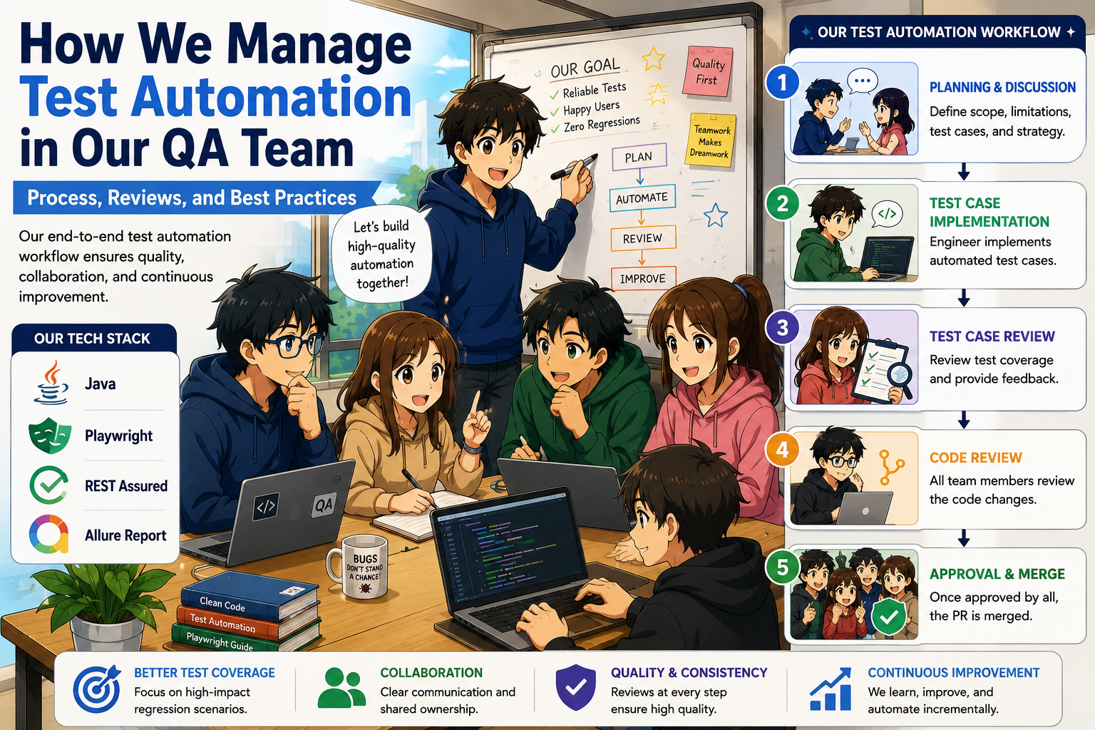 How We Manage Test Automation in Our QA Team: Process, Reviews, and Best Practices